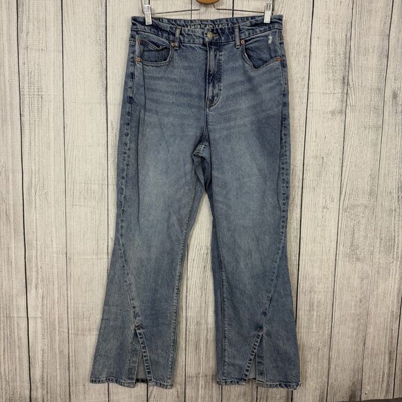 American Eagle Women's Size 12 Blue Curvy 90's Bootcut Denim Jeans Y2K Retro - Picture 1 of 8